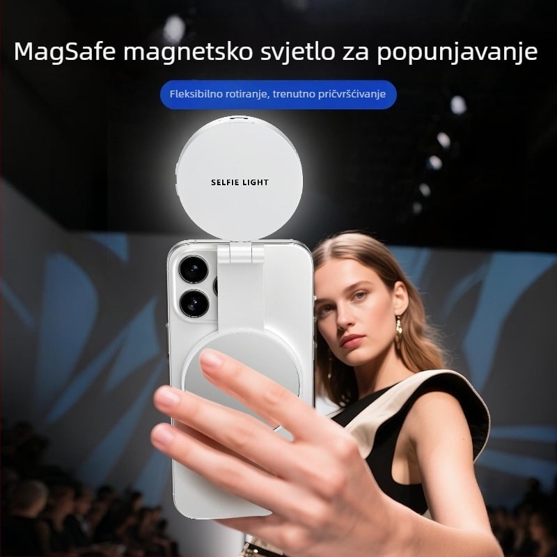 LED svjetlo za nadomještanje s ogledalom za šminku – sklopivo, ručno, tri temperature boje, podesivo 2500K–9900K, model Ym28