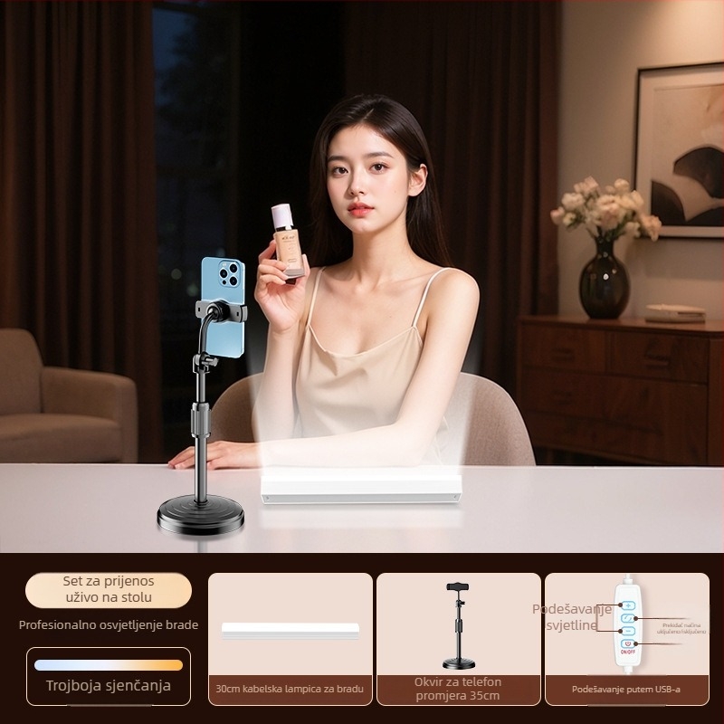 LED dopunska svjetiljka za livestream, podesiva jačina svjetla, 10–50W, 220V, vertikalna upotreba