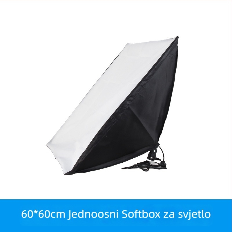 Set rasvjete za fotografiju za Live streaming sa softboxom, E27 držač lampe, 110–220V, neovisno napajanje, podesiva jačina svjetla