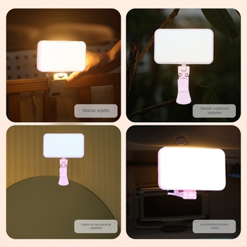 Mali LED rasvjeta za dopunjavanje, ručna, s mogućnošću podešavanja svjetline i tri boje temperature za livestream i fotografiju