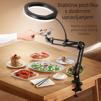 Držač za mobitel za vertikalnu/iznad fotografiju s rasvjetom — stolno postavljanje, 10-50W, 110V, model F10, višestupanjsko podešavanje