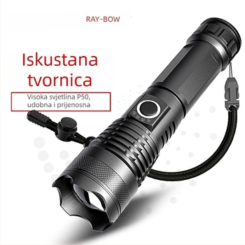 Vanjska taktička LED svjetiljka, 20W, 2200mAh baterija, punjiva, domet 100–200 m