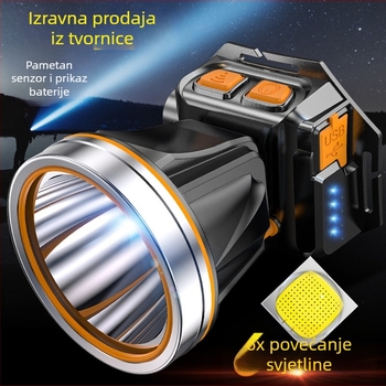 Čelna LED lampica za vanjsku upotrebu – 10W, 2200mAh, ručno napajanje, domet 200–500 m