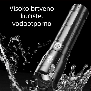 LED svjetiljka za kampiranje, 360° rotacija, punjiva, domet 500 m, 15W, 7200