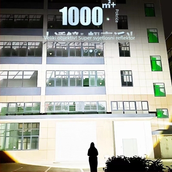 LED baterijska svjetiljka Eagle Eye od aluminijske legure, 30W, baterija 5000mAh, 360° okretna glava, optični zoom, domet preko 500 m