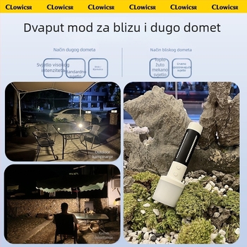 LED svjetiljka: snažna LED dioda, punjiva, prijenosna za kampiranje, baterija 18650 3200mAh, Type-C izravno punjenje, 30W, domet preko 500 m