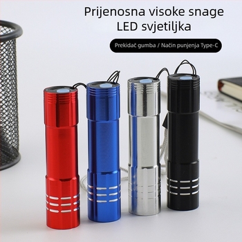 Mini ručna baterijska svjetiljka, kućište od aluminijske legure, LED 5W, IPX4, domet 100 m