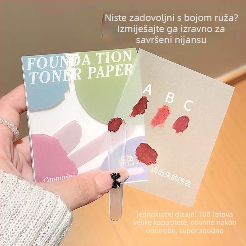 Capavine Jednokratne prozirne kartice za šminku za testiranje noktiju, ruž za usne i tekući puder – 100 listova