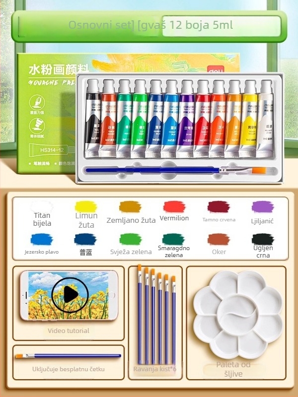 Deli set gouache i akvarel, pakiranje 12/18/24