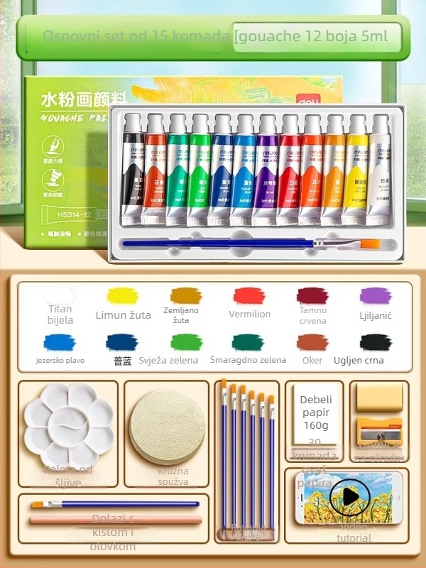 Deli set gouache i akvarel, pakiranje 12/18/24