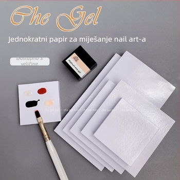 Alati za nokte: Jednokratna paleta s papirom za bojanje, Višenamjenski alat za lakiranje noktiju — Marka che gel, Neto sadržaj 0.1, Materijal Drugo