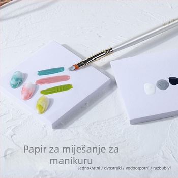 Set paleta za nokte za umjetnost – jednokratni ljepi papir za miješanje boja, vodootporna četverokutna paleta, 50 komada, ukupno 20 g