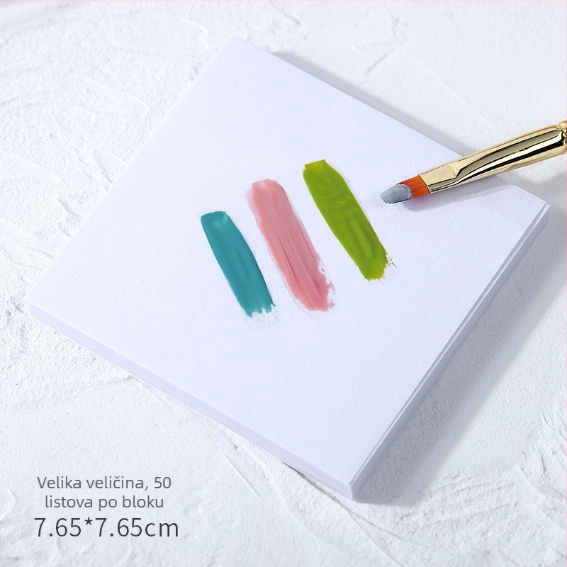 Set paleta za nokte za umjetnost – jednokratni ljepi papir za miješanje boja, vodootporna četverokutna paleta, 50 komada, ukupno 20 g