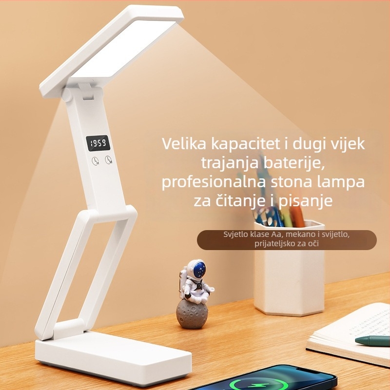 Skuljena stolna lampa s digitalnim zaslonom, ugrađena baterija i funkcija Power Bank, dodirno upravljanje, ABS sjenilo, CRI ≥ 90