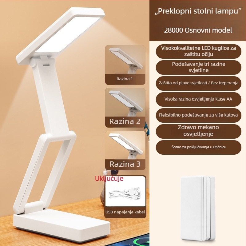 Skuljena stolna lampa s digitalnim zaslonom, ugrađena baterija i funkcija Power Bank, dodirno upravljanje, ABS sjenilo, CRI ≥ 90