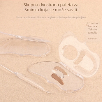 Sklopiva prozirna paleta za temeljni puder — 33 g, ploča za miješanje i skladištenje za profesionalne vizažiste