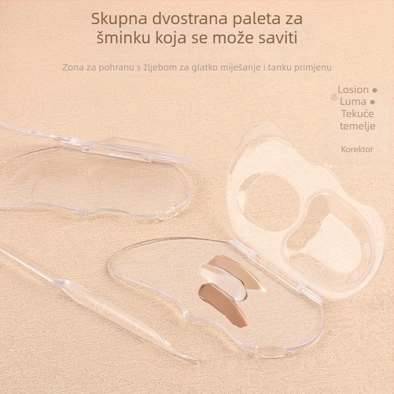 Sklopiva prozirna paleta za temeljni puder — 33 g, ploča za miješanje i skladištenje za profesionalne vizažiste