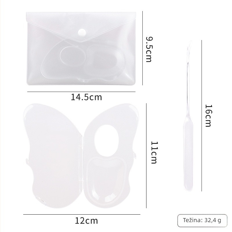 Sklopiva prozirna paleta za temeljni puder — 33 g, ploča za miješanje i skladištenje za profesionalne vizažiste