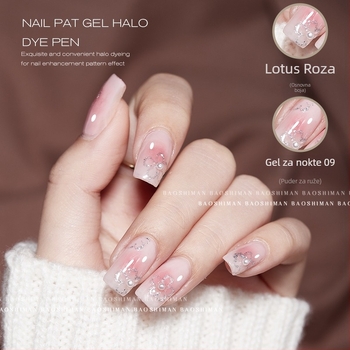 Silikonska četkica za nokte – ponovno upotrebljiva, Baoshiman, alat za nokte, materijal: cirkon + plastika + nehrđajući čelik, 1 kom