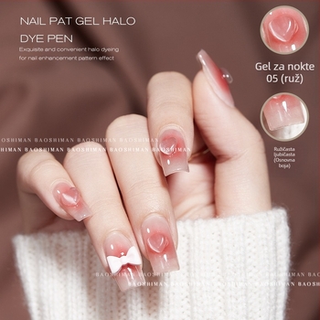 Silikonska četkica za nokte – ponovno upotrebljiva, Baoshiman, alat za nokte, materijal: cirkon + plastika + nehrđajući čelik, 1 kom