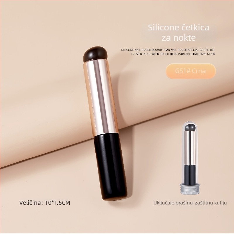 Silikonska četkica za nokte – ponovno upotrebljiva, Baoshiman, alat za nokte, materijal: cirkon + plastika + nehrđajući čelik, 1 kom