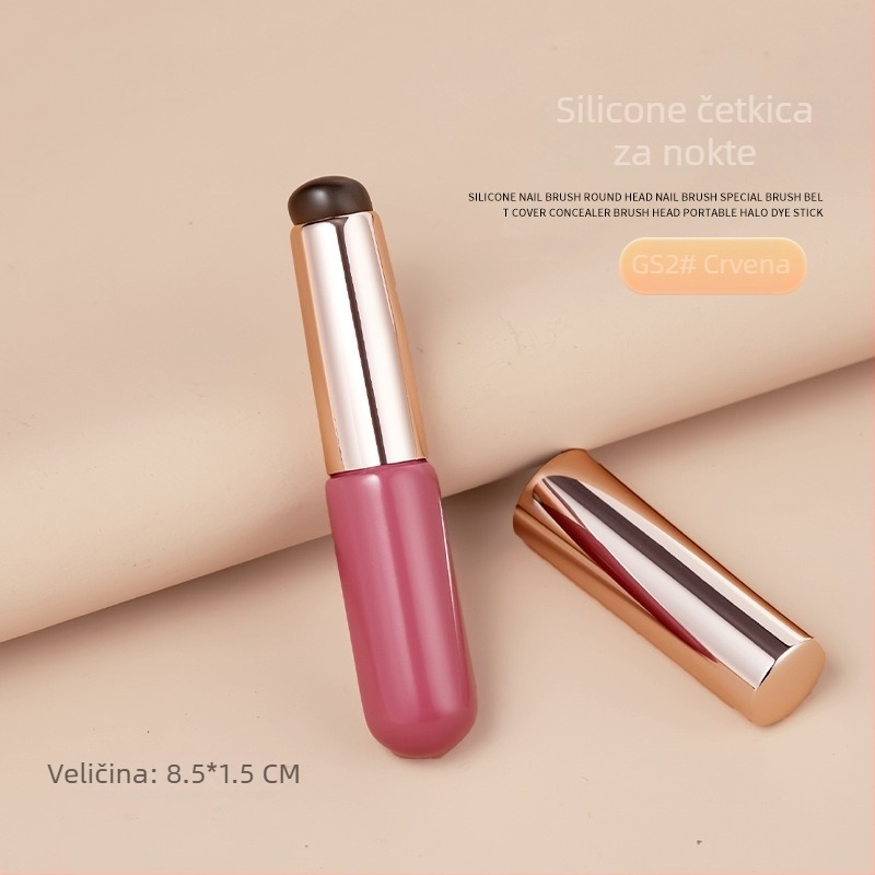 Silikonska četkica za nokte – ponovno upotrebljiva, Baoshiman, alat za nokte, materijal: cirkon + plastika + nehrđajući čelik, 1 kom