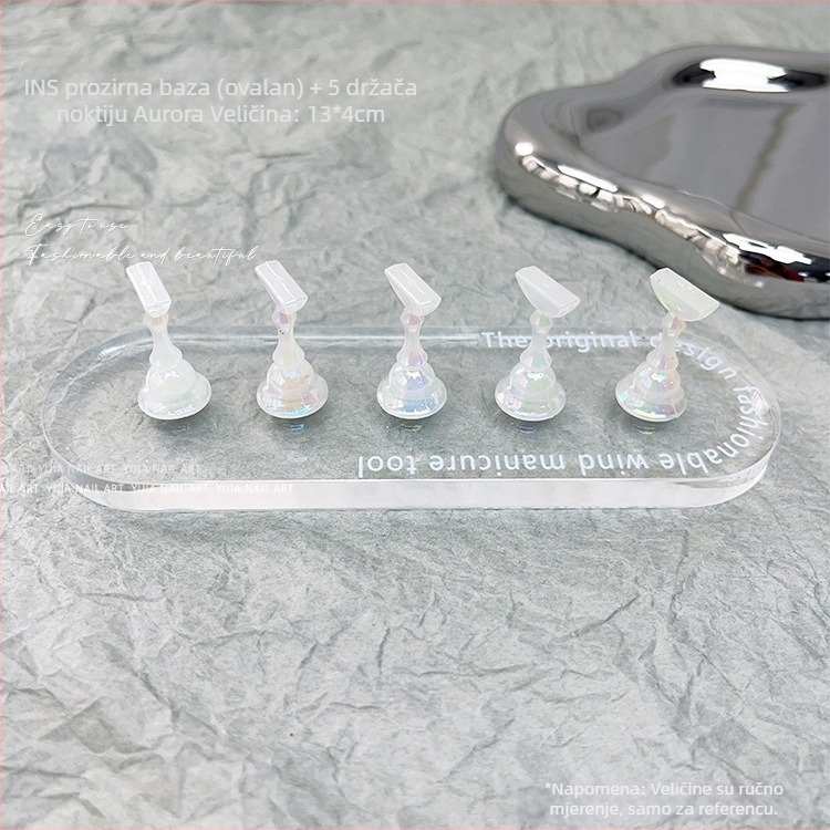 lorossi Držač za vježbanje noktiju s akrilnom paletom i Aurora držačem noktiju – držač od gline za nokte i nosivi alat