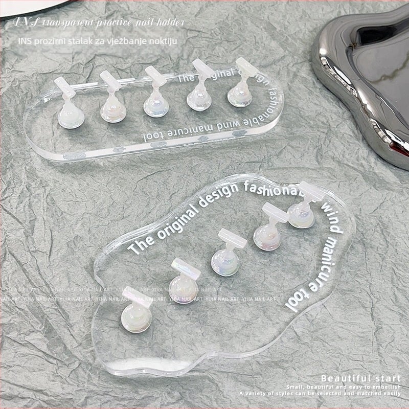 lorossi Držač za vježbanje noktiju s akrilnom paletom i Aurora držačem noktiju – držač od gline za nokte i nosivi alat