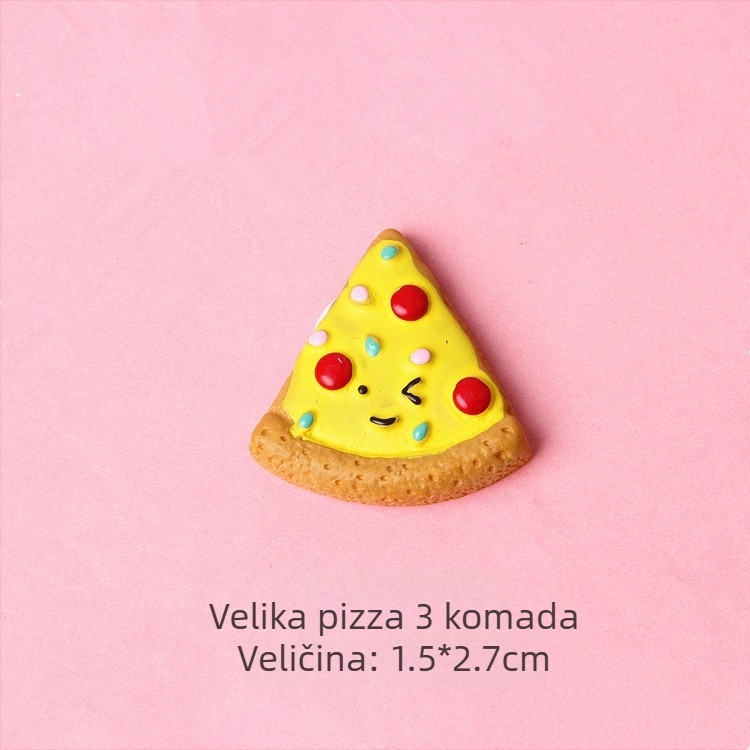 DIY smola: Ananas-pizza kremna tema — kućište za telefon, kutija za uredske potrepštine i magnetska naljepnica za hladnjak s мотивом pizze, kapanje ulja, stil svježe i slatko