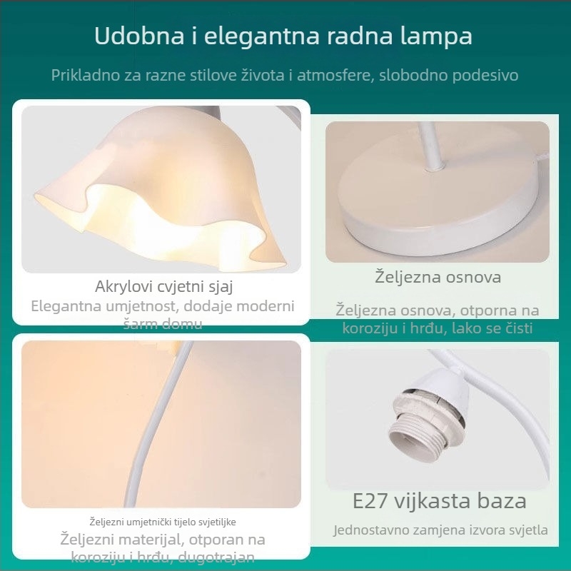 Skandinavska sobna lampica za noćni ormarić, metalna, 220V, 3C certifikat 2020181001018046, lampa za učenje