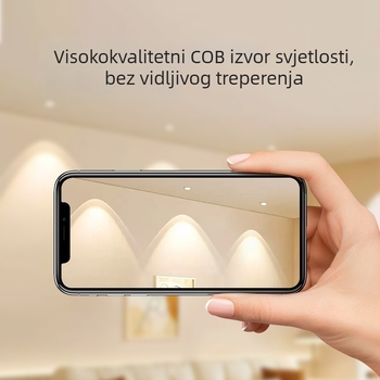 Ugrađeni LED ultra-tanki zidni downlight za dnevni boravak, 220V, CRI≥95, aluminijsko kućište, zidno upravljanje