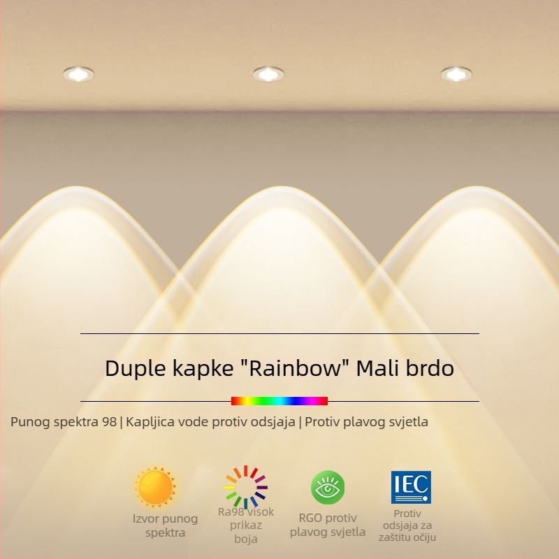 Ugrađeni LED ultra-tanki zidni downlight za dnevni boravak, 220V, CRI≥95, aluminijsko kućište, zidno upravljanje