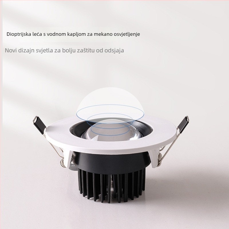 Ugrađeni LED ultra-tanki zidni downlight za dnevni boravak, 220V, CRI≥95, aluminijsko kućište, zidno upravljanje