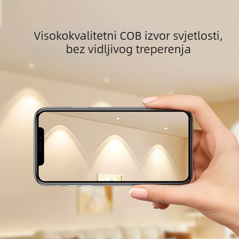 Ugrađeni LED ultra-tanki zidni downlight za dnevni boravak, 220V, CRI≥95, aluminijsko kućište, zidno upravljanje