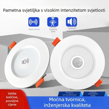 Ugradni LED downlight s radarskim senzorom pokreta, skrivena instalacija, inteligentna kontrola, 6–10W, 220V