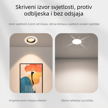 Ugrađeni COB LED spot svjetlo, aluminijska stropna svjetiljka, prilagodljiv snop, CRI 80–89, 220V, Trio Aurora