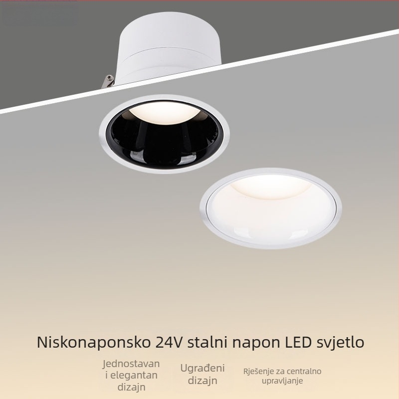 COB LED ugrađeno stropno svjetlo, 24V, 3000–6000K, CRI ≥90, skrivena ugradnja
