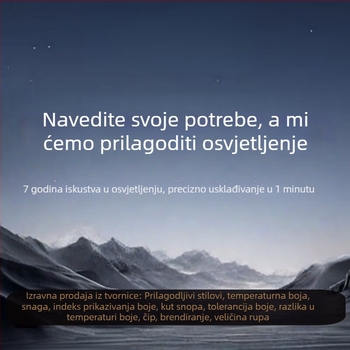 Ugrađeni COB spot za strop dnevnog boravka, aluminijsko kućište, 220V, CRI ≥95, prekidač na tipku