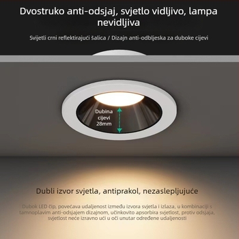 LED downlight s prilagodljivom temperaturom boje, CRI ≥ 90, 111–240V