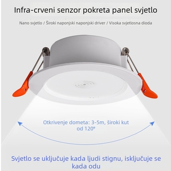 LED downlight s inteligentnim radarom za otkrivanje pokreta i upravljanje svjetlom - LED izvor, napon ≤36V, CRI 80–89, skrivena montaža