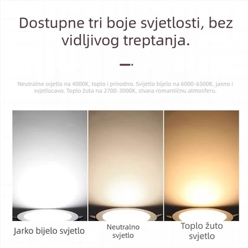 Ultra-tanki LED downlight ugrađen u panel s aluminijskim kućištem, 220V, 6500K, vijek trajanja 30.000 h