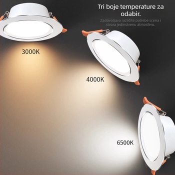 LED downlight za plafon – ultra-tanki aluminijski kućište, skrivena ugradnja, 6500K dnevna svjetlost, 220V, CRI 70–79