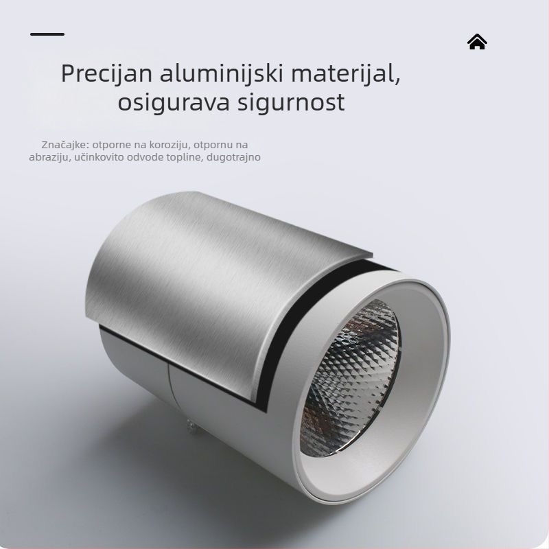 LED usmjereno svjetlo za površinsku montažu sa sklopnom i rotirajućom glavom, 220V, aluminijsko kućište