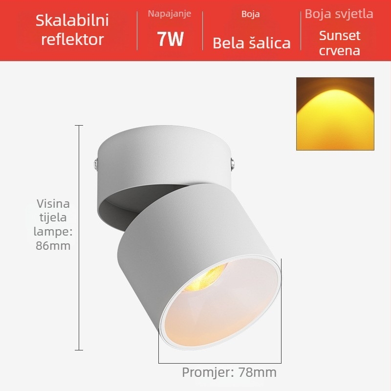 LED zidno osvjetljenje wall wash, aluminijsko kućište, 220V, CRI ≥95, stil: Light Luxury