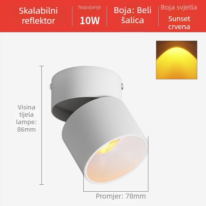 LED zidno osvjetljenje wall wash, aluminijsko kućište, 220V, CRI ≥95, stil: Light Luxury