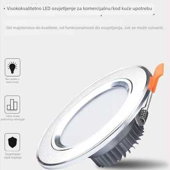 LED downlight za dnevni boravak, crni, površinska montaža, 110–240V, 100–300W, višebojna regulacija, PC kućište