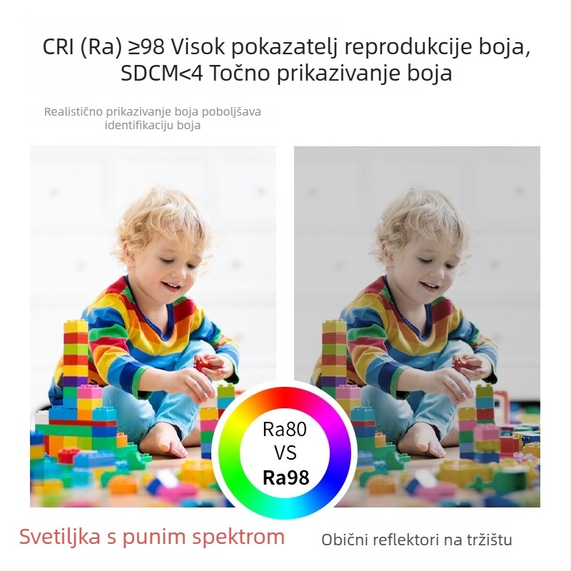 LED reflektor za kućnu upotrebu, ugradna stropna svjetiljka, 220V, Puri čip, aluminijsko kućište, upravljanje prekidačem