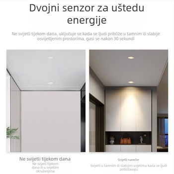 LED downlight s infracrvenim senzorom pokreta, ugrađen u strop, 85–265 V, 630–810 lm, 3000K/4000K/6000K