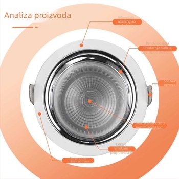 LED downlight s CRI ≥90, 220V, skrivena montaža, aluminijsko kućište