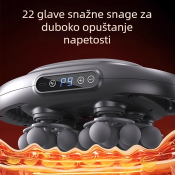 Masirač fascia s 6+ glavama, profesionalne razine za relaksaciju mišića i vrata, četkasti motor, LCD zaslon, 5+ brzina, ugrađena baterija 1200–2000 mAh, buka ispod 36 dB